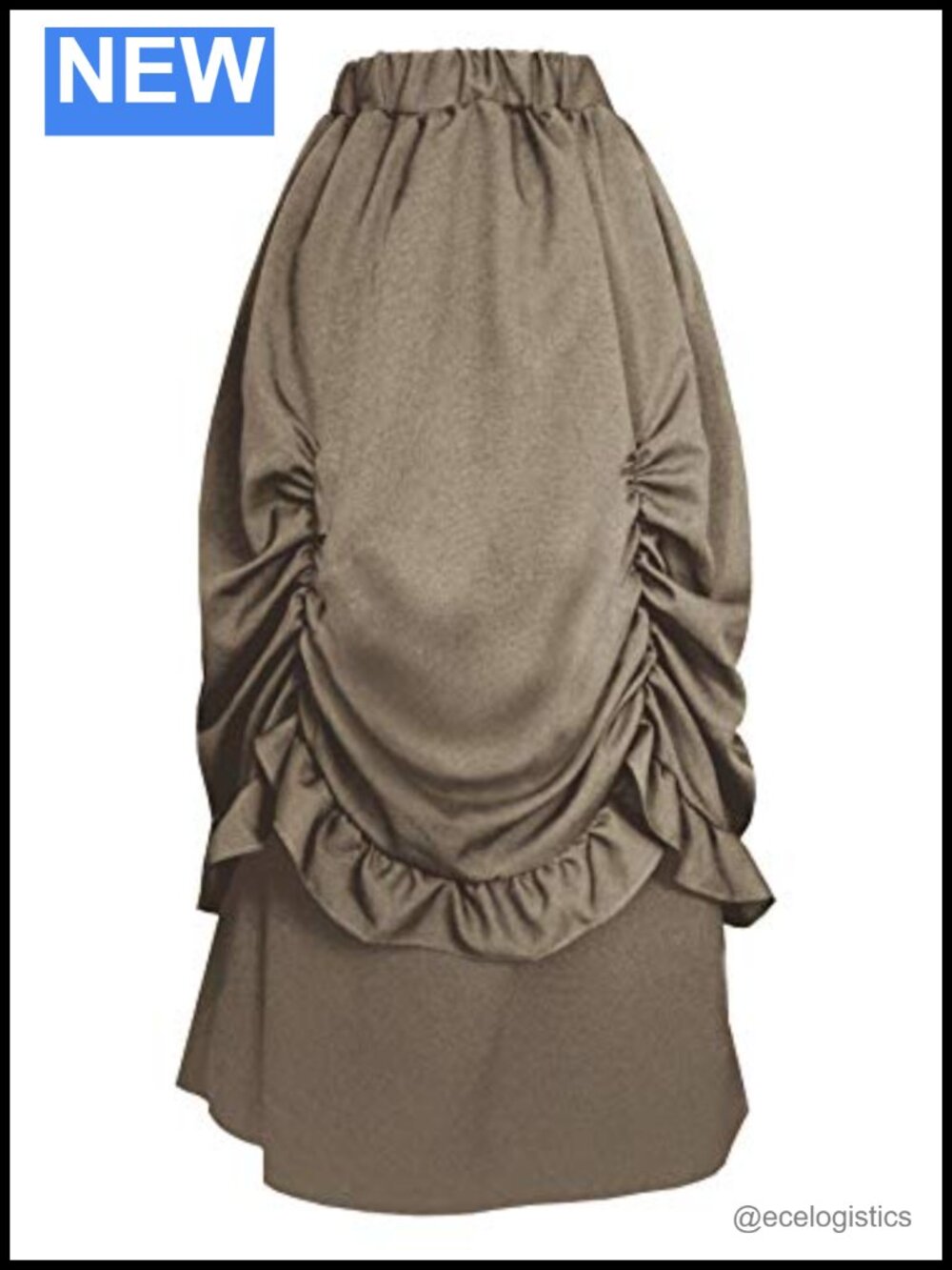 Victorian Steampunk Gothic Bustle Long Skirt Ruffled 100% Poly